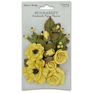 49 And Market Nature's Bounty Paper Flowers-Canary