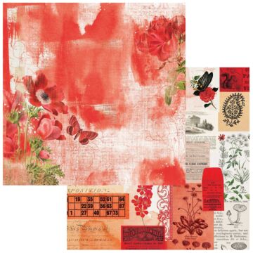 49 and Market Spectrum Gardenia Double-Sided Cardstock 12"X12"-Classics- Floral Blaze