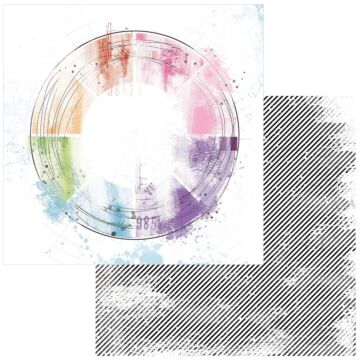 49 and Market Spectrum Gardenia Double-Sided Cardstock 12"X12"-Painted Foundations- Color Wheel