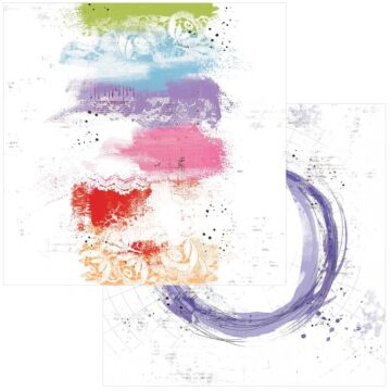 49 and Market Spectrum Gardenia Double-Sided Cardstock 12"X12"-Painted Foundations- Trimmings