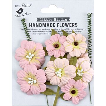 Little Birdie Fiorella Paper Flowers 12/Pkg-Pearl Pink