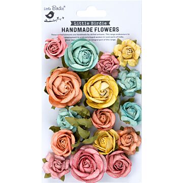 Little Birdie Foina Paper Flowers 20/Pkg-Vivid Palette