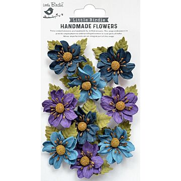 Little Birdie Wendy Paper Flowers 9/Pkg-Purple Passion