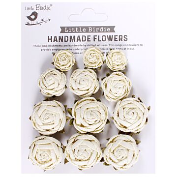 Little Birdie English Roses 12/Pkg-Moon Light