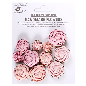Little Birdie English Roses 12/Pkg-Pearl Pink