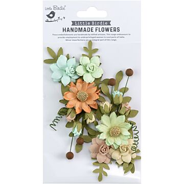 Little Birdie Fairy Rosa Paper Flowers 2/Pkg-Woodland Stories
