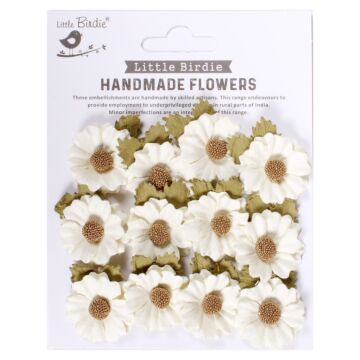 Little Birdie Martina Paper Flowers 12/Pkg-Moon Light