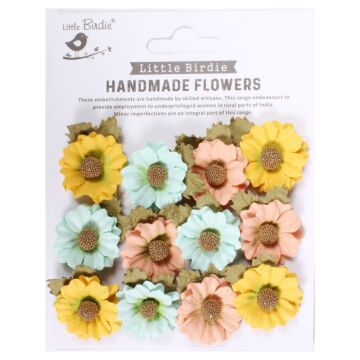Little Birdie Martina Paper Flowers 12/Pkg-Pastel Palette