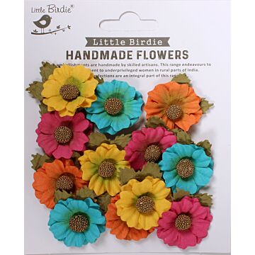 Little Birdie Martina Paper Flowers 12/Pkg-Vivid Palette
