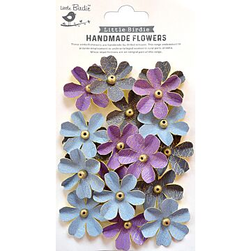 Little Birdie Zoey Washed Paper Flowers 18/Pkg-Purple Passion