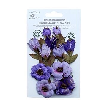 Little Birdie Denny Paper Flowers 13/Pkg-Lavender Whisper