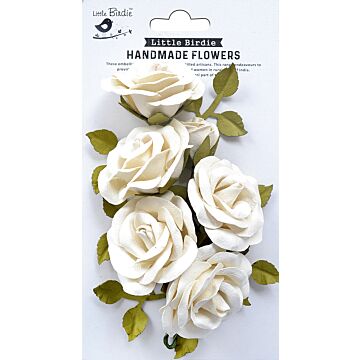 Little Birdie Marva Paper Flowers 4/Pkg-Shabby Chic Bouquet