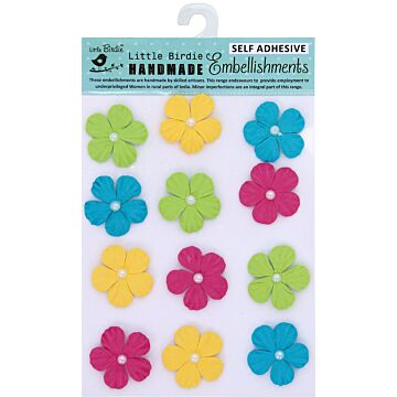 Little Birdie Embossed Pearl Petals 12/Pkg-Candy Crush