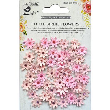 Little Birdie Micro Jeweled Florettes 60/Pkg-Pearl Pink