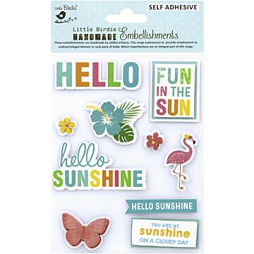 Little Birdie 3D Embellishment 10/Pkg-Fun In The Sun