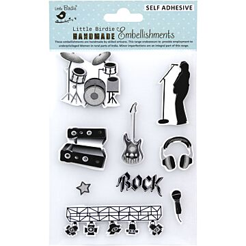 Little Birdie 3D Embellishment 9/Pkg-Sweet Melody