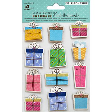Little Birdie 3D Embellishment 12/Pkg-Gifts Galore