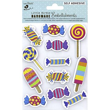 Little Birdie 3D Embellishment 12/Pkg-Candy Treat