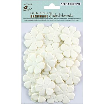 Little Birdie Demi Paper Flowers 35/Pkg-Shabby Chic
