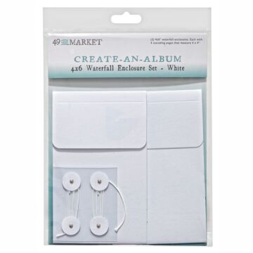 49 and Market 49 And Market Create-An-Album Waterfall Enclosure Set 4"X6"-White