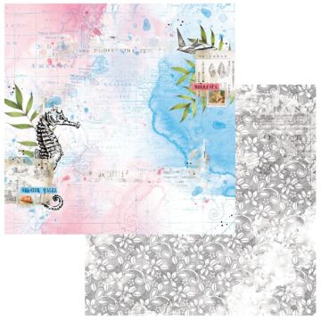 49 and Market Vintage Artistry Sunburst Double-Sided Cardstock 12"X12"-Hidden Treasure