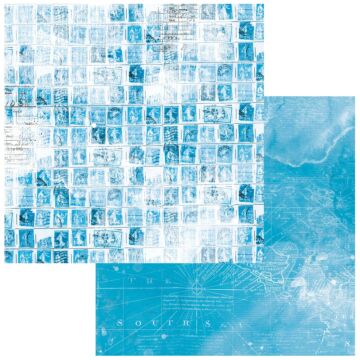 49 and Market Vintage Artistry Sunburst Double-Sided Cardstock 12"X12"-Azure Seaside