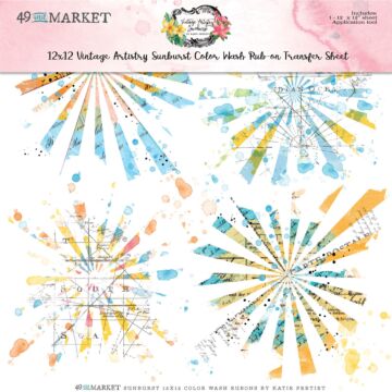 49 and Market 49 And Market Rub-Ons 12"X12"-Color Wash, Vintage Artistry Sunburst