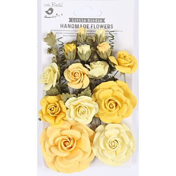 Little Birdie Annis Paper Flowers 21/Pkg-Sunshine