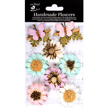 Little Birdie Arcadia Paper Flowers 8/Pkg-Fairy Garden