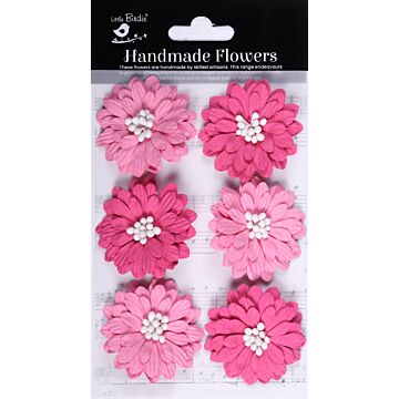 Little Birdie Astra Paper Flowers 6/Pkg-Precious Pink