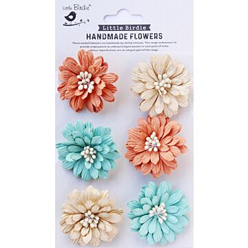 Little Birdie Astra Paper Flowers 6/Pkg-Sun & Rain