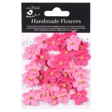 Little Birdie Beaded Blooms Paper Flowers 30/Pkg-Precious Pink