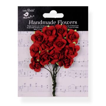 Little Birdie Catalina Paper Flowers 12/Pkg-Cardinal Red