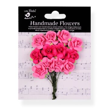 Little Birdie Catalina Paper Flowers 12/Pkg-Precious Pink