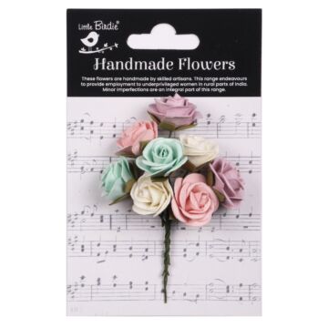 Little Birdie Charlie Paper Flowers 8/Pkg-Fairy Garden