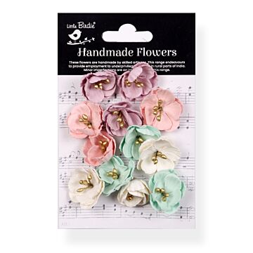 Little Birdie Embossed Daisies Paper Flowers 12/Pkg-Fairy Garden