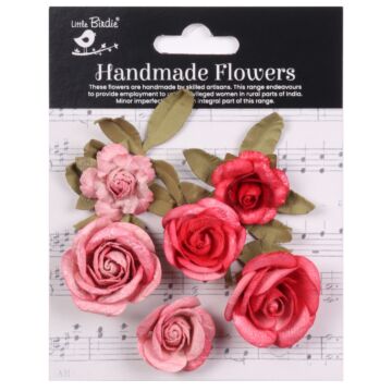 Little Birdie Foina Paper Flowers 8/Pkg-Precious Pink