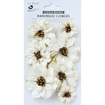 Little Birdie Galina Paper Flowers 7/Pkg-Ivory Pearl