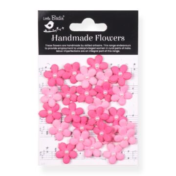 Little Birdie Janice Paper Flowers 25/Pkg-Precious Pink