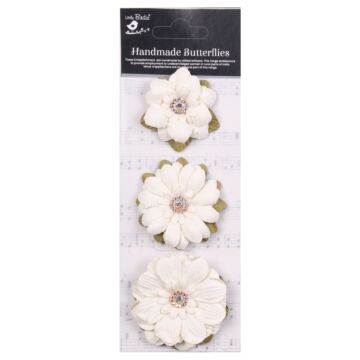 Little Birdie Jeremy Paper Flowers 3/Pkg-Ivory Pearl