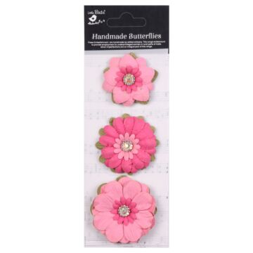 Little Birdie Jeremy Paper Flowers 3/Pkg-Precious Pink
