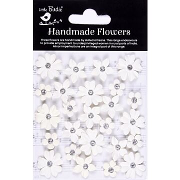 Little Birdie Karolina Paper Flowers 25/Pkg-Ivory Pearl