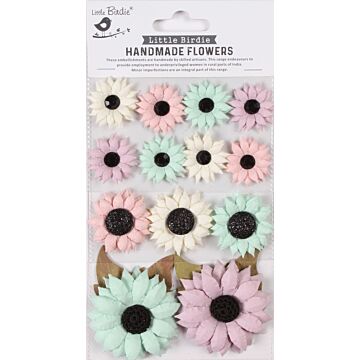 Little Birdie Sunny Flora Paper Flowers 13/Pkg-Fairy Garden