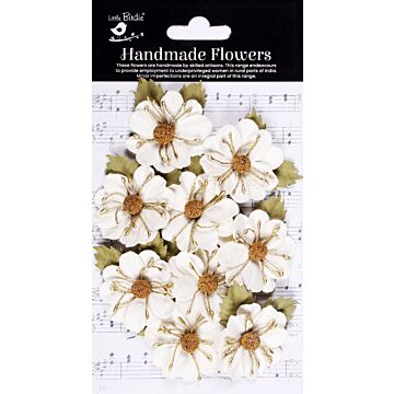 Little Birdie Wendy Paper Flowers 9/Pkg-Ivory Pearl