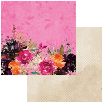 49 and Market ARToptions Spice Double-Sided Cardstock 12"X12"-Fuchsia Grove
