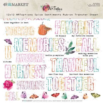 49 and Market ARToptions Spice Rub-Ons 12"X12" 1/Pkg-Sentiments