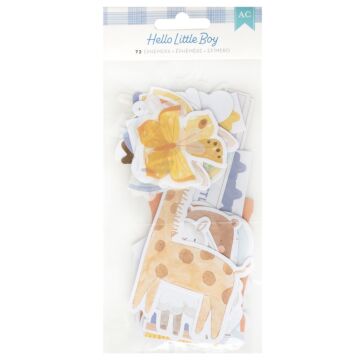 American Crafts Hello Little Boy Ephemera Die-Cuts 72/Pkg-Icons, Gold Foil