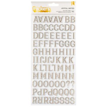 Pink Paislee Joyful Notes Thickers Stickers 182/Pkg-Gold Foil Alpha