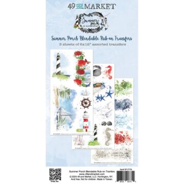 49 and Market Summer Porch Rub-on Transfer Set-Blendable