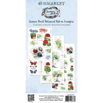 49 and Market Summer Porch Rub-on Transfer Set-Botanical